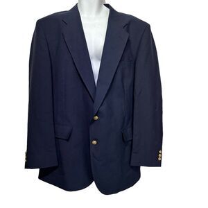 david taylor navy blue gold button blazer sport coat Size 44L